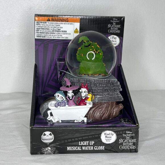 Disney Nightmare Before Christmas Light Up Musical Water Globe Oogie Boogie NEW - Picture 1 of 7